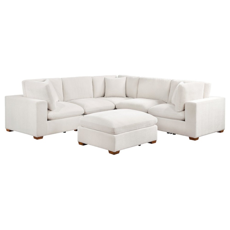 Lakeview 6-Piece Upholstered Modular Sectional Sofa Ivory