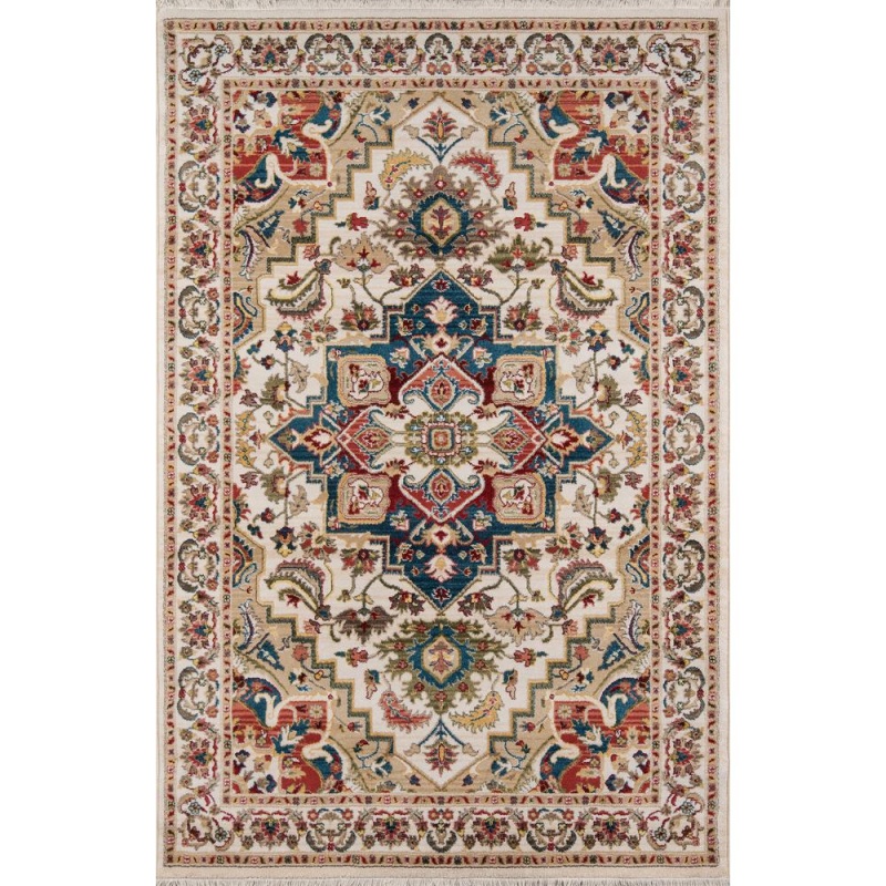 Traditional Round Area Rug, Ivory, 5' X 5' Round