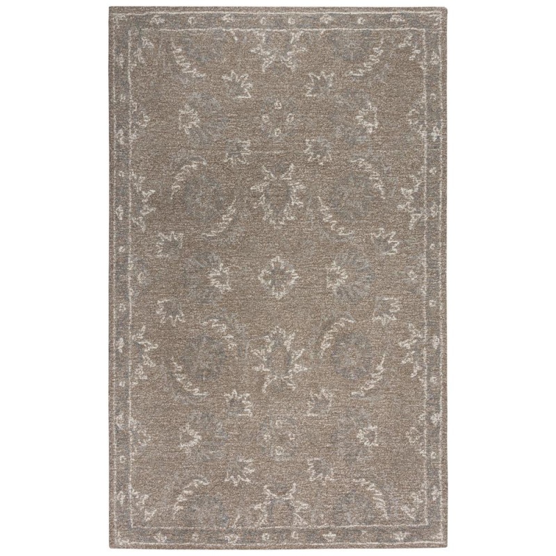 Hand Tufted Loop Pile Wool Rug, 7'9" X 9'9"