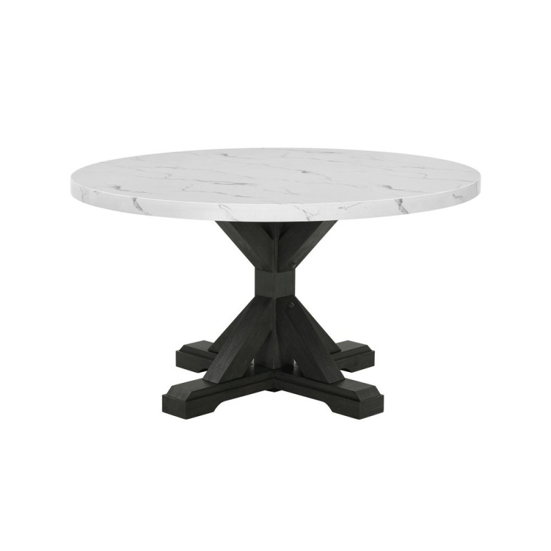 Round Faux Marble Top Table