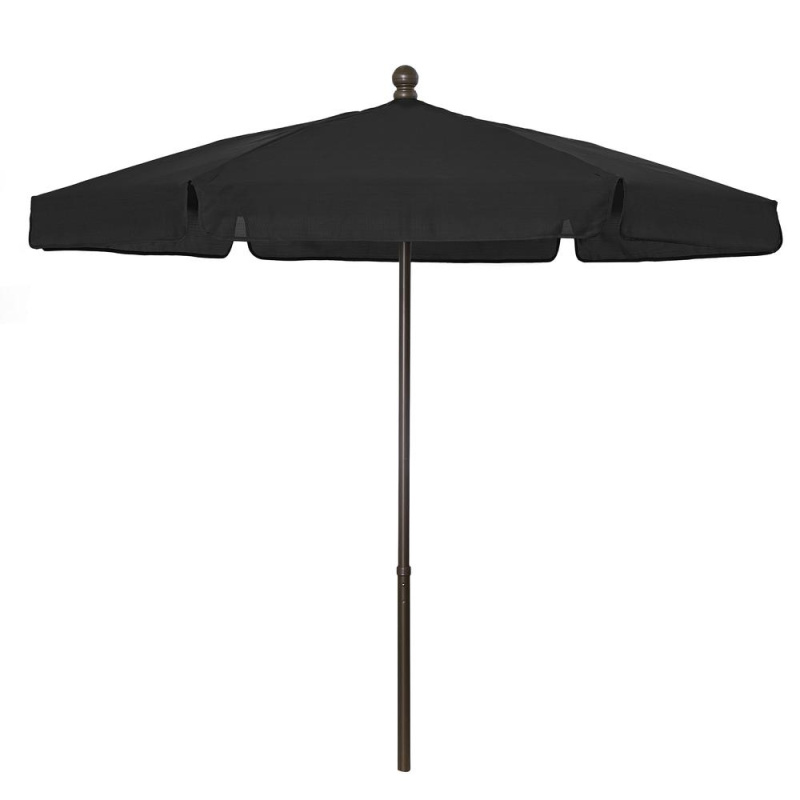 7.5' Hex Garden Umbrella 6 Rib Push Up Champagne Bronze With Black