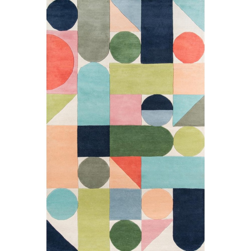 Modern Rectangle Area Rug, Multi, 9' X 12'