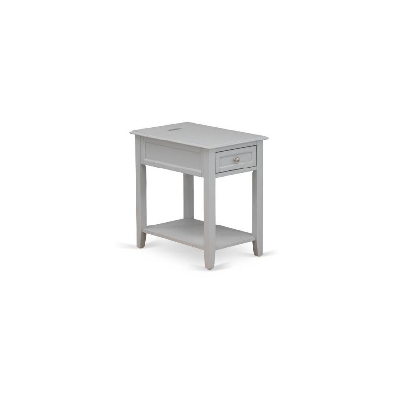 East West Furniture De-14-Et Wood Night Stand For Bedroom With 1 Wooden Drawer, Stable And Sturdy Constructed - Urban Gray Finish