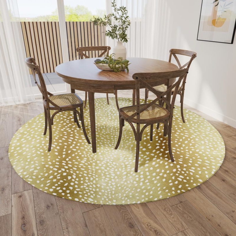 Safari Gilded Animal Animal Print 8' X 8' Area Rug Gilded Asf33