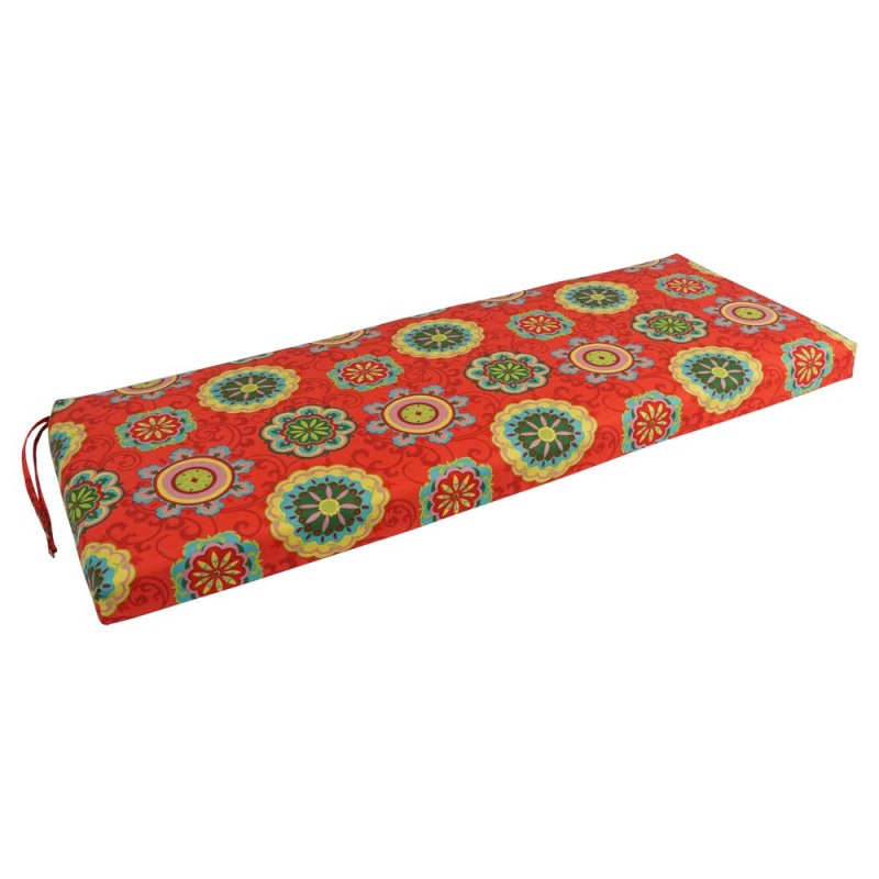 48-Inch By 19-Inch Patterned Outdoor Spun Polyester Loveseat Cushion