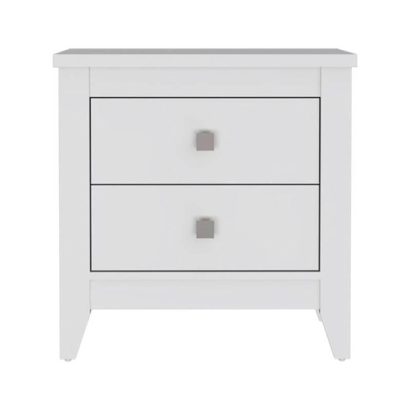 Depot E-Shop Oasis Nightstand, Two Shelves, Four Legs, Countertop-White, For Bedroom