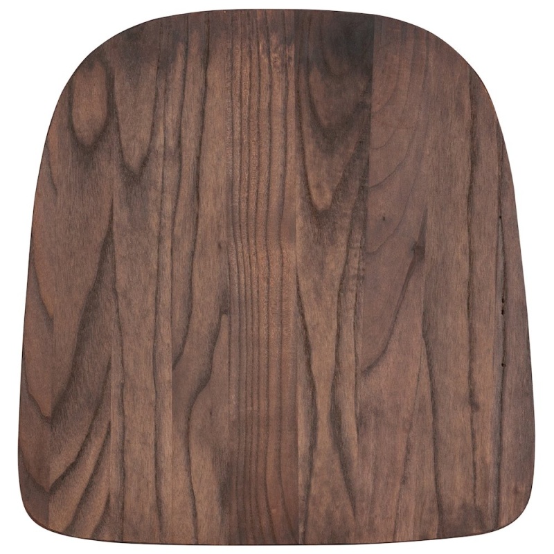 Rustic Walnut Wood Seat For Colorful Metal Chairs