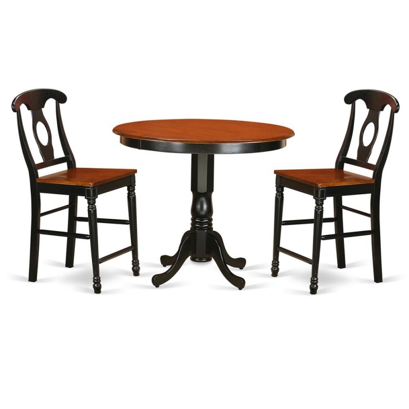 3 Pc Pub Table Set - Small Kitchen Table And 2 Counter Height Stool