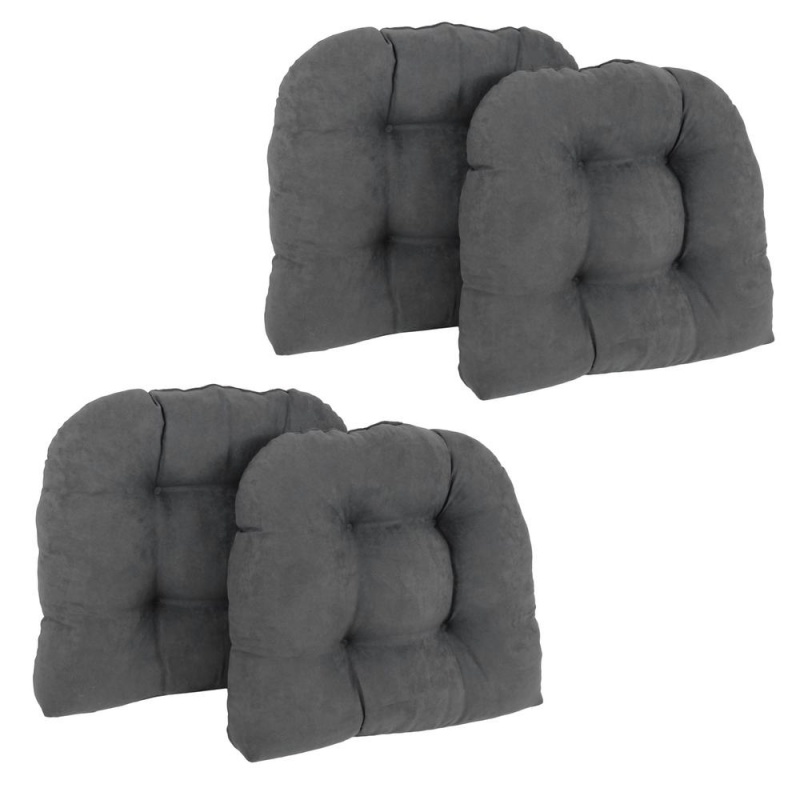 19-Inch U-Shaped Micro Suede Tufted Dining Chair Cushions (Set Of 4)