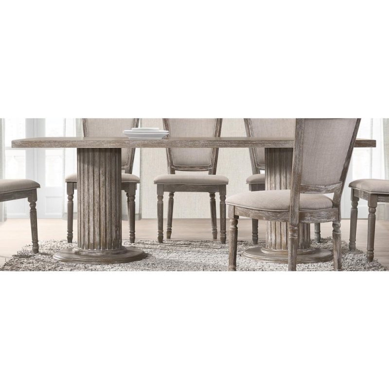 Best Master Furniture Jessica 84" Transitional Wood Dinette Table In Gray