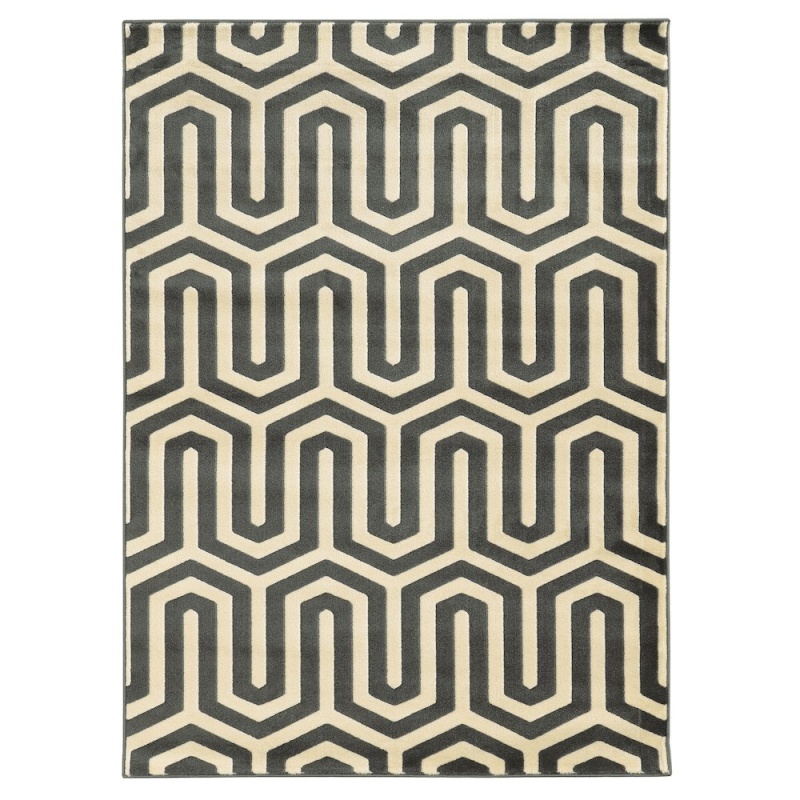 Roma Tangent Charcoal & Grey 8X10 Rug