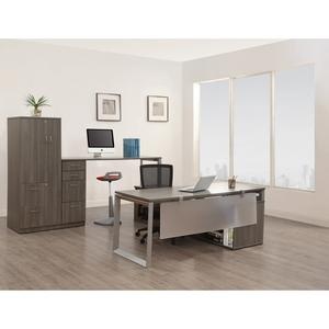 Lorell Relevance Series Charcoal Laminate Office Furniture Credenza - 29.5" X 22" X 23.1" - 2 Shelve(S) - Finish: Charcoal, Laminate