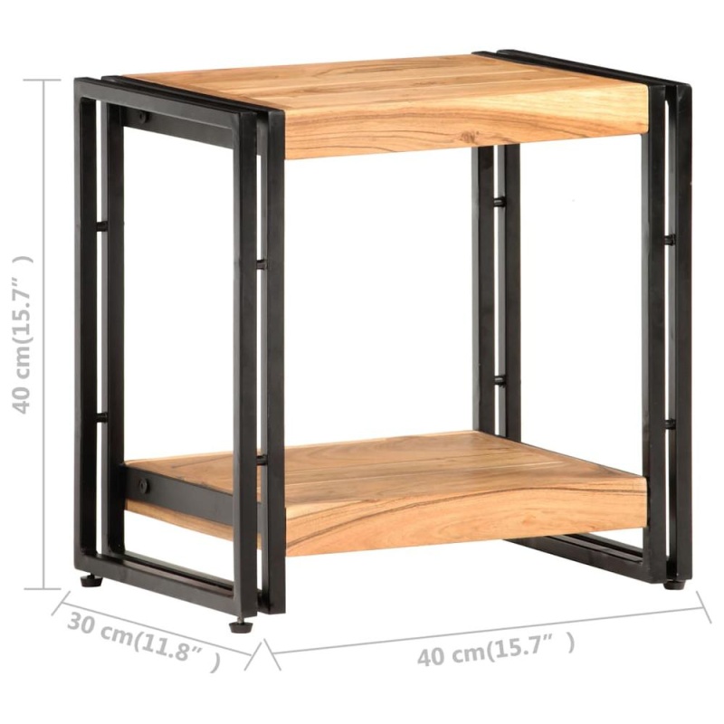 Vidaxl Side Table 15.7"X11.8"X15.7" Solid Acacia Wood 0683