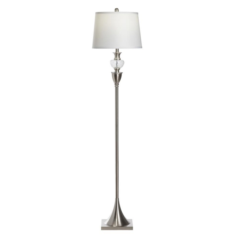 61.5"Th Metal+Glass Floor Lamp, 1 Pc Kd/ Bwn,2.08'