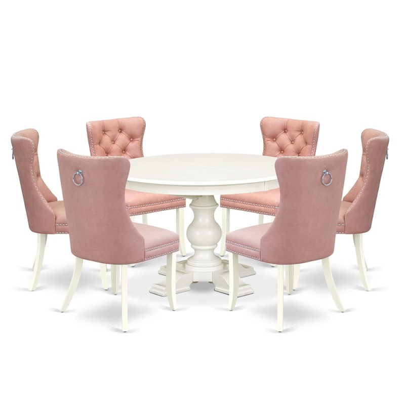 5-Piece Kitchen Table Set, Linen White