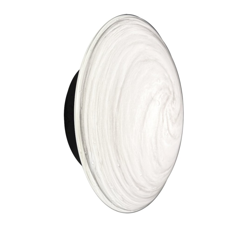 5W Wall Sconce in Matte Black with Swirl Glass