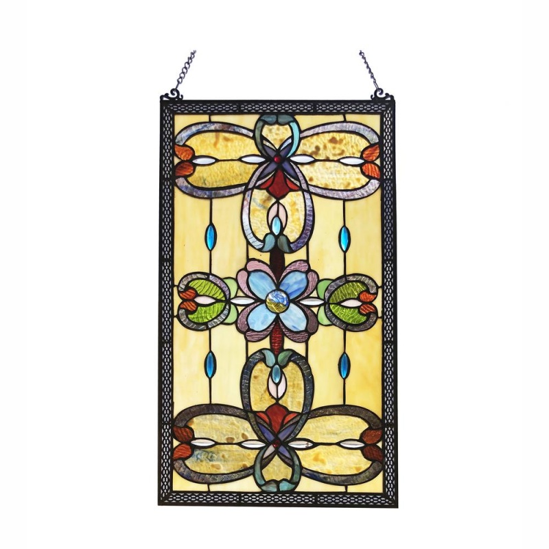 Jenice Tiffany-Style Victorian Stained-Glass Window Panel