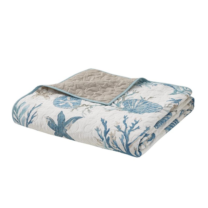 6 Piece Cotton Sateen Quilt Set With Throw Pillows