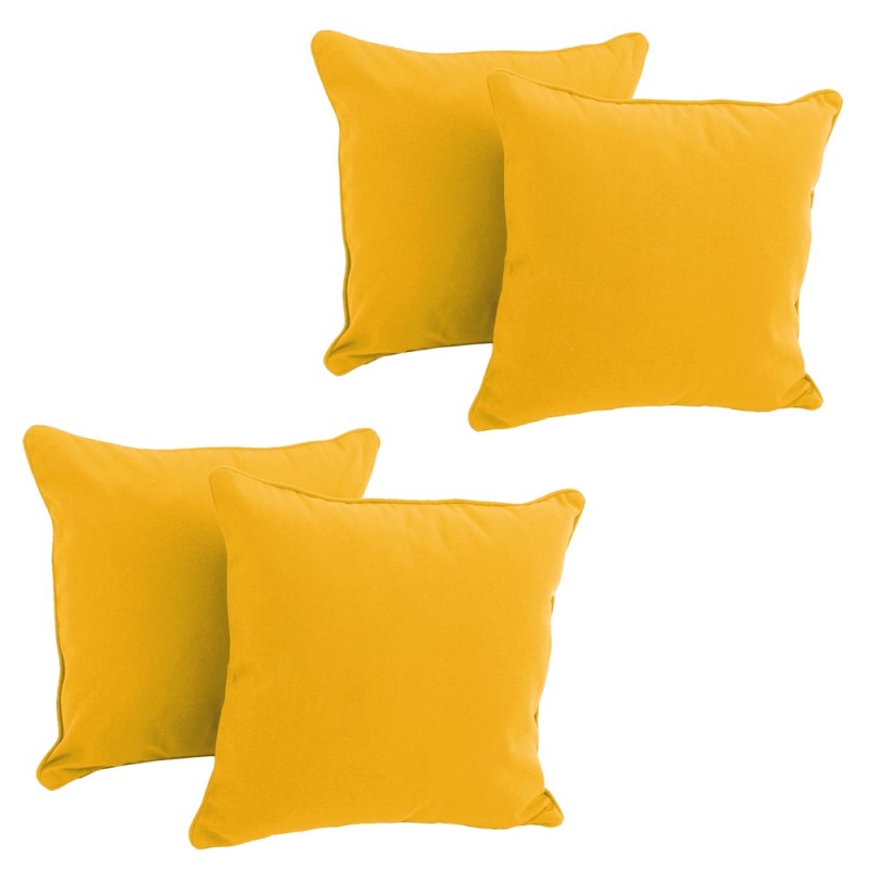 18-Inch Double-Corded Solid Twill Square Throw Pillows With Inserts (Set of 4)