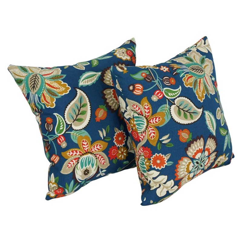 17-Inch Square Solid Polyester Outdoor Throw Pillows (Set Of 2) 9910-S2-Reo-64