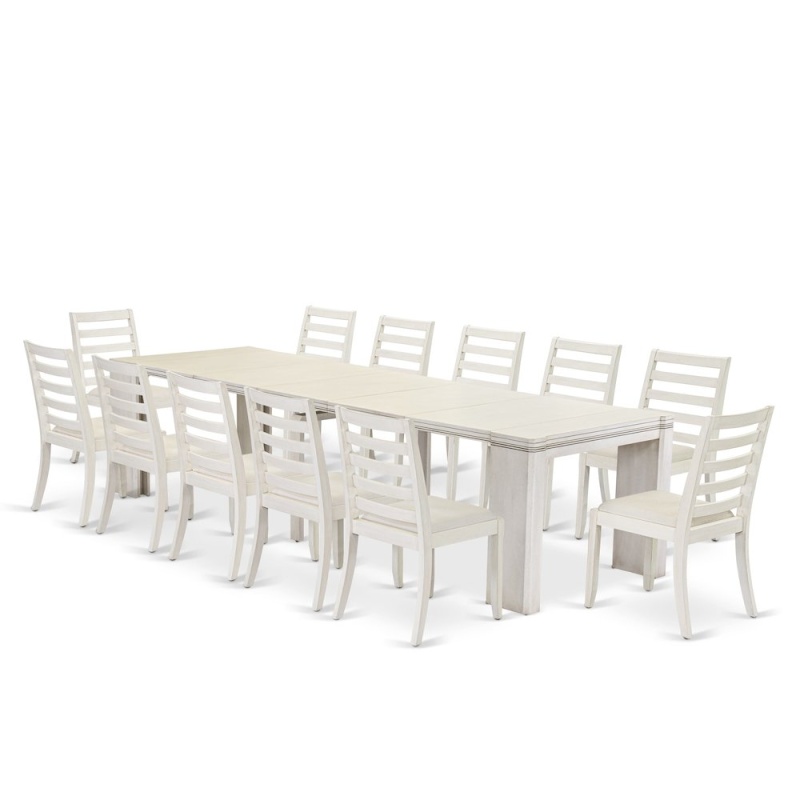 13 Pieces Extendable Dining Set Includes A Rectangle Kitchen Table