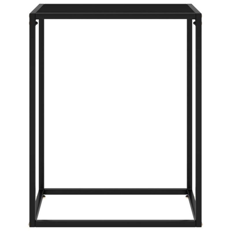 Vidaxl Console Table Black 23.6"X13.8"X29.5" Tempered Glass 2804