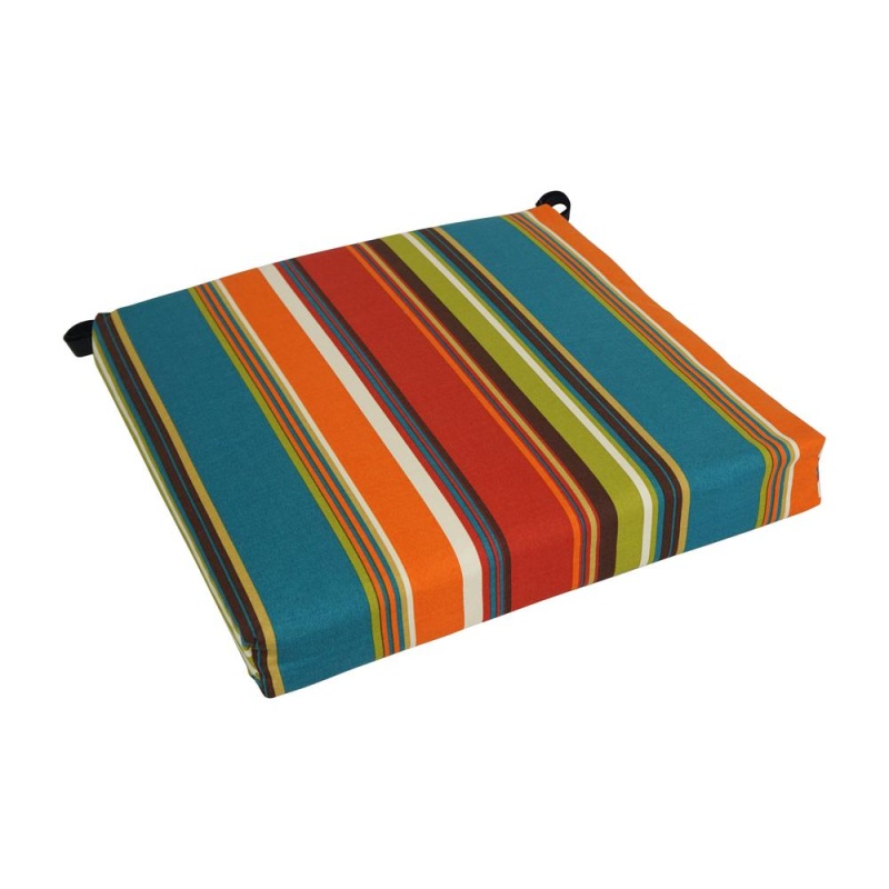 20-Inch By 19-Inch Patterned Outdoor Spun Polyester Chair Cushion