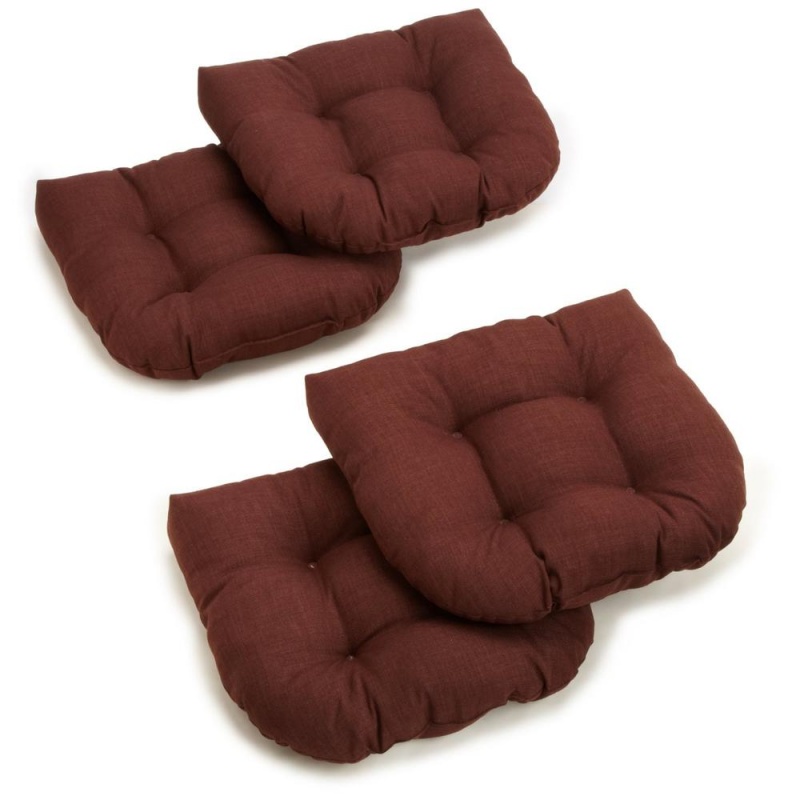 19-Inch U-Shaped Outdoor Tufted Dining Chair Cushions