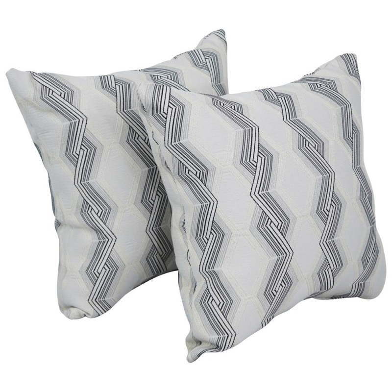 17-Inch Jacquard Throw Pillows With Inserts (Set Of 2) 9910-S2-Id-133