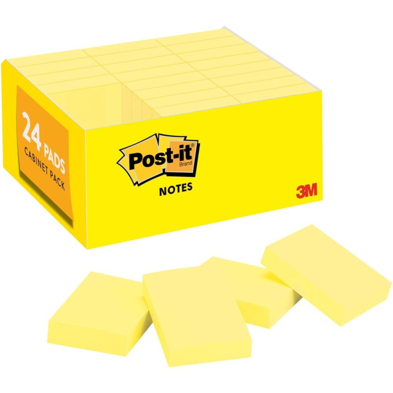 Post-It® Notes Value Pack - 2160 - 1.50" X 2" - Rectangle - 90 Sheets Per Pad - Unruled - Yellow - Paper - 24 / Pack