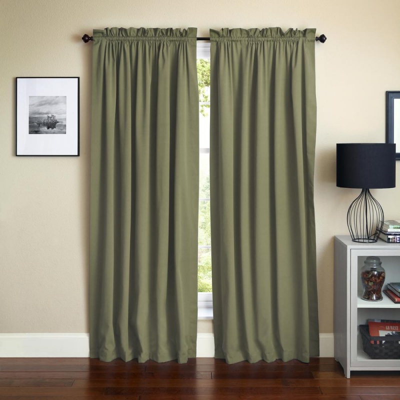 Blazing Needles 108-Inch By 52-Inch Twill Curtain Panels (Set Of 2)