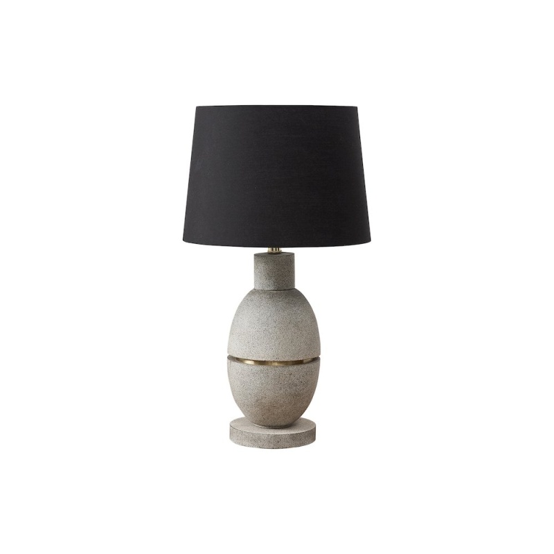 25"H Grey Resin Table Lamp with Black Shade