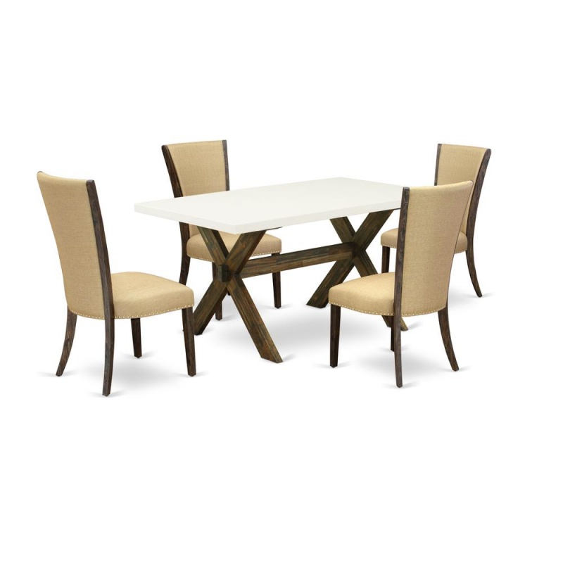 East West Furniture 5-Piece Dining Table Set