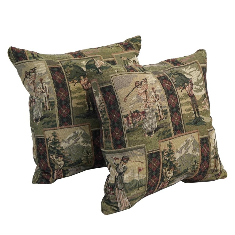 17-Inch Jacquard Throw Pillows With Inserts (Set Of 2) 9910-S2-Id-056