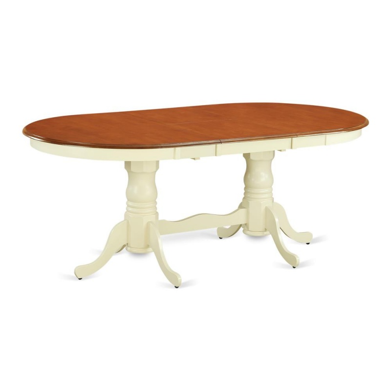 Plainville Table With 18" Butterfly Leaf - Buttermilk & Cherry