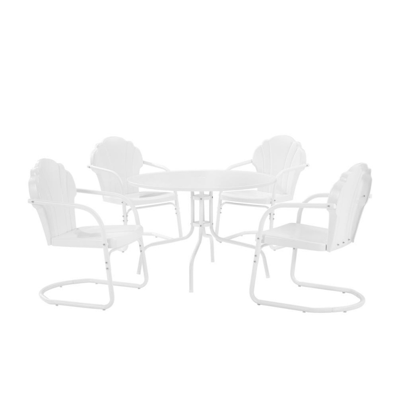 Tulip 5Pc Retro Outdoor Dining Set - Dining Table & 4 Chairs