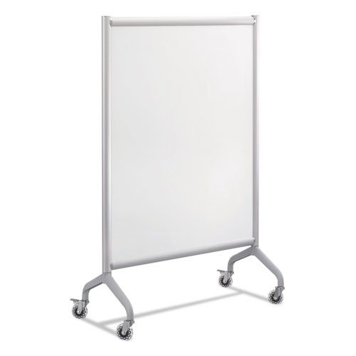 Safco Rumba Full Panel Whiteboard Collaboration Screen, 42w x 16d x 54h, White/Gray