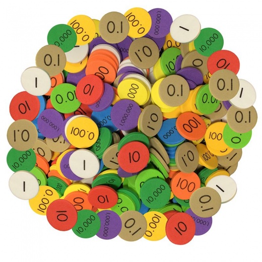 Sensational Math 10-Value Decimals to Whole Numbers Place Value Disc, Pack of 3000