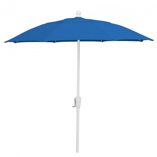 9' Oct Fiberbuilt Patio Umbrella - Crank Lift, White Finish, Pacific Blue Canopy