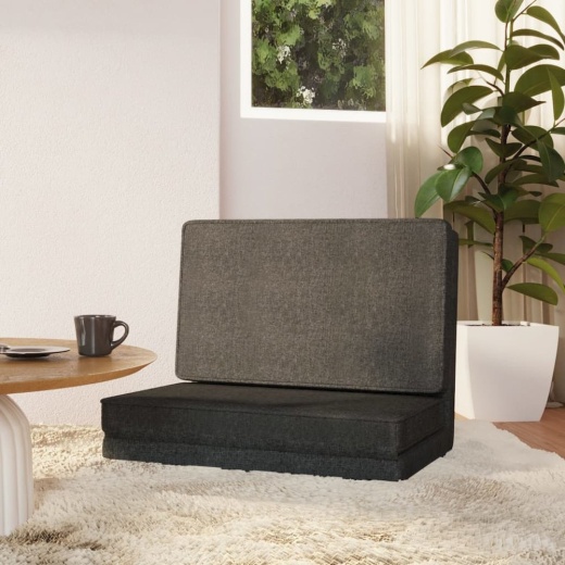 Vidaxl Folding Floor Chair Dark Gray Fabric, 336550