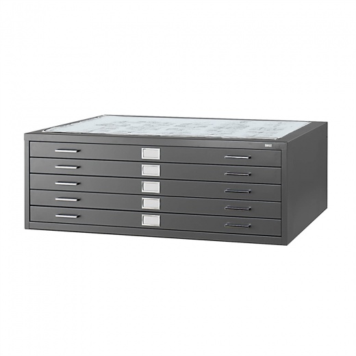 5-Drawer Steel Flat File for 36" x 48" Documents Black - Safco