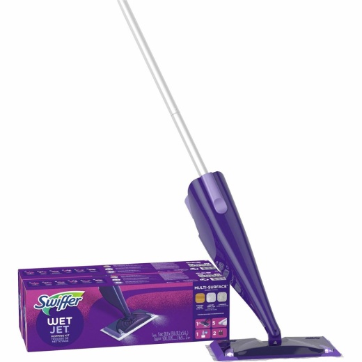 Swiffer Wetjet Mopping Kit - Reinforced, Swivel Head - 2 / Carton - Purple