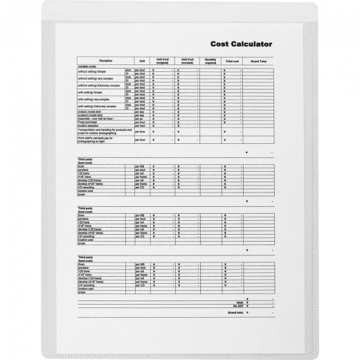 Business Source Self-Adhesive Shop Ticket Holders - 8.5" x 11" Vinyl - 50/Box - Clear