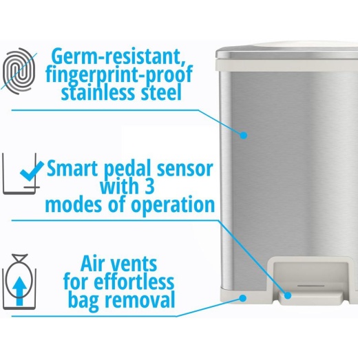 HLS Commercial 13-Gallon Pedal-Sensor Trash Can