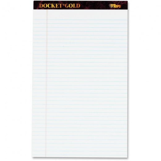 Tops Docket Gold Legal Ruled White Legal Pads