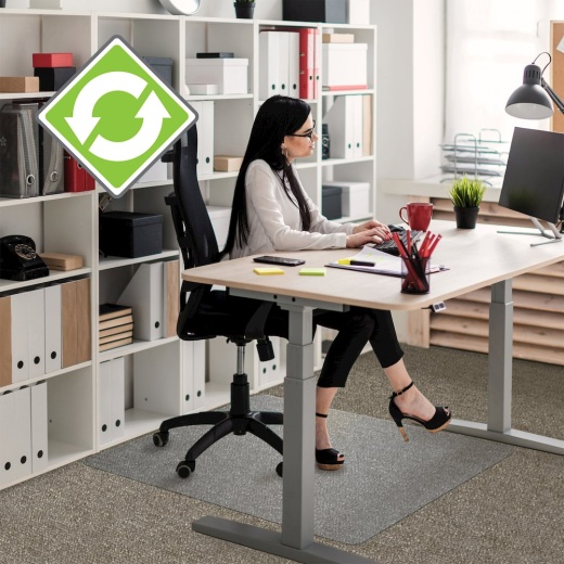 Enhanced Polymer Rectangular Chair Mat for Carpets up to 3/8" - 48" x 60" by Floortex