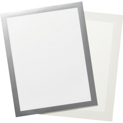 Durable Duraframe Self-Adhesive Magnetic Tabloid Sign Holder - 2-Pack, Silver