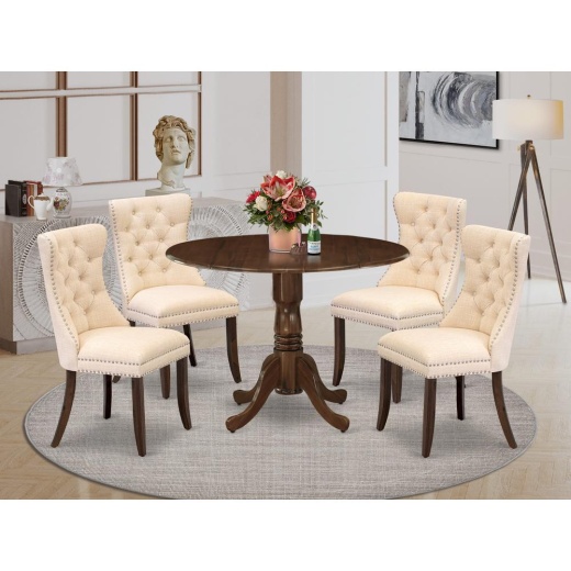 5 Piece Dining Room Furniture Set Consists Of A Round Kitchen Table