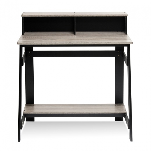 Furinno Simplistic A Frame Computer Desk - Black/French Oak Grey