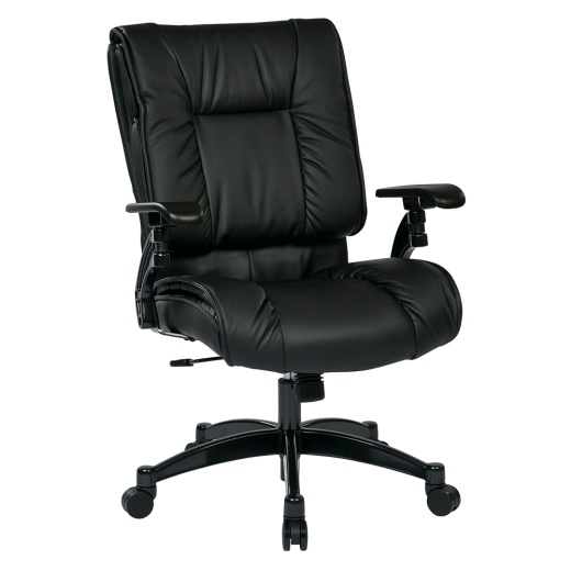 Office Star Black Bonded Leather Conference Chair
